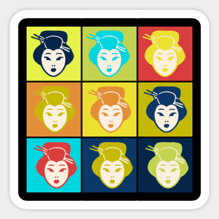 Japanese Geisha Urban Asian Woman Pop Art 432 Sticker